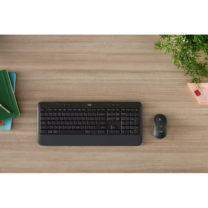 Logitech Signature MK650 for Business - Conjunto teclado e rato - Sem fios - 2,4 GHz, Bluetooth LE - QWERTY - Espanhol - Grafite