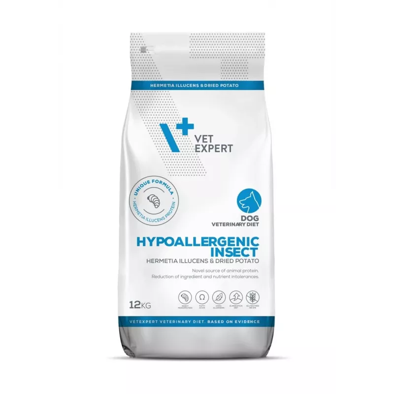 VET EXPERT Veterinary Diet Hypoallergenic Insect Dog - Alimento seco para cães - 12 kg