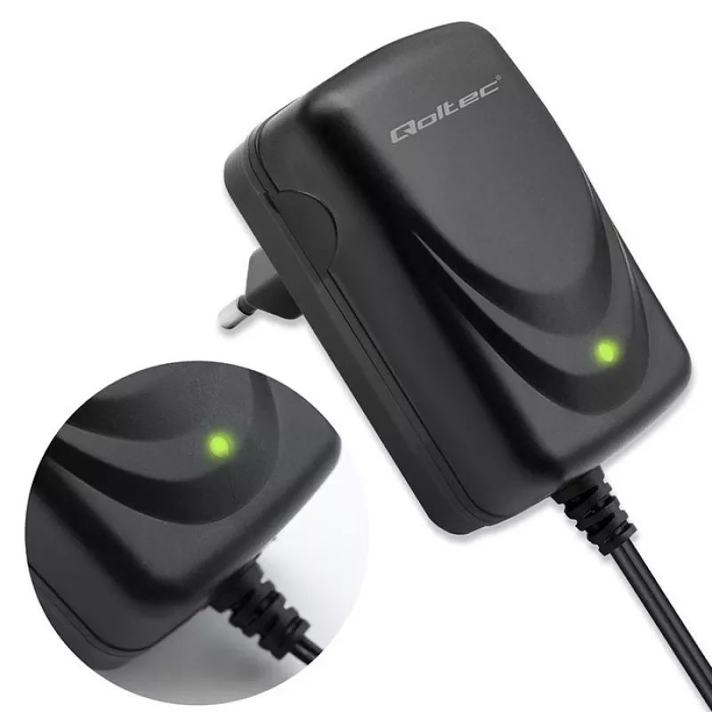 Carregador de bateria QOLTEC Charger AGM GEL STD 6V 1A para baterias de chumbo-ácido 6V, AGM e Gel
