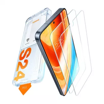 Película de vidro temperado Torras para Samsung S24+ — dureza 9H, resistente a riscos
