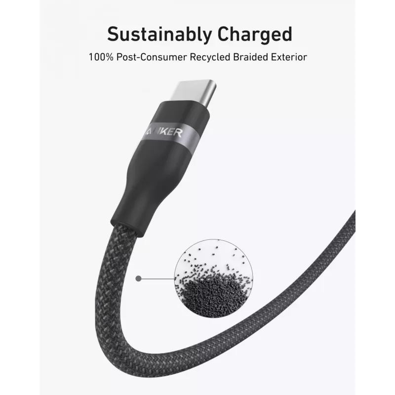 Cabo USB-C para USB-C Anker A82E2 — USB 2.0, 1,8 m, preto