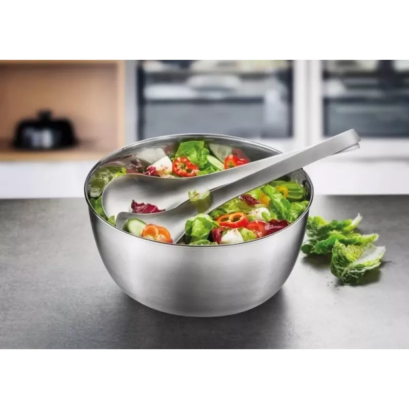 Centrífuga de salada GEFU Rotare aço inoxidável, acionamento por manivela, 3 L, caixa em aço inoxidável, redonda