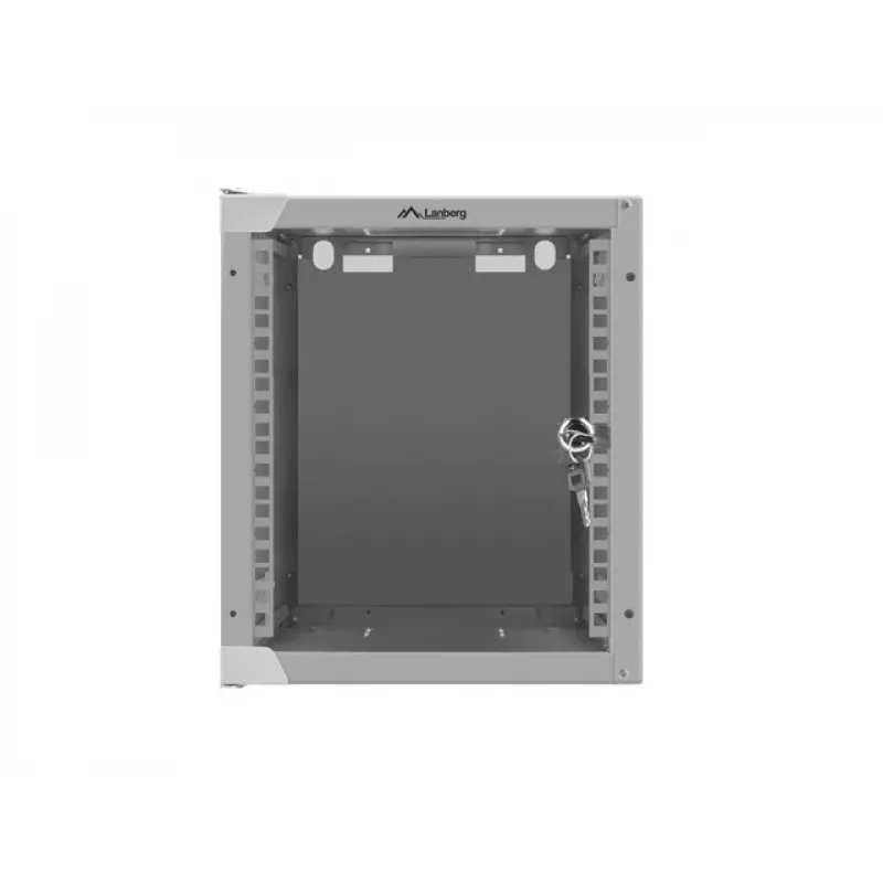 Lanberg WF10-2306-10S armário rack de parede de 10" 6U, 336×280×310 mm, porta de vidro, 20 kg, cinzento (RAL 7035)