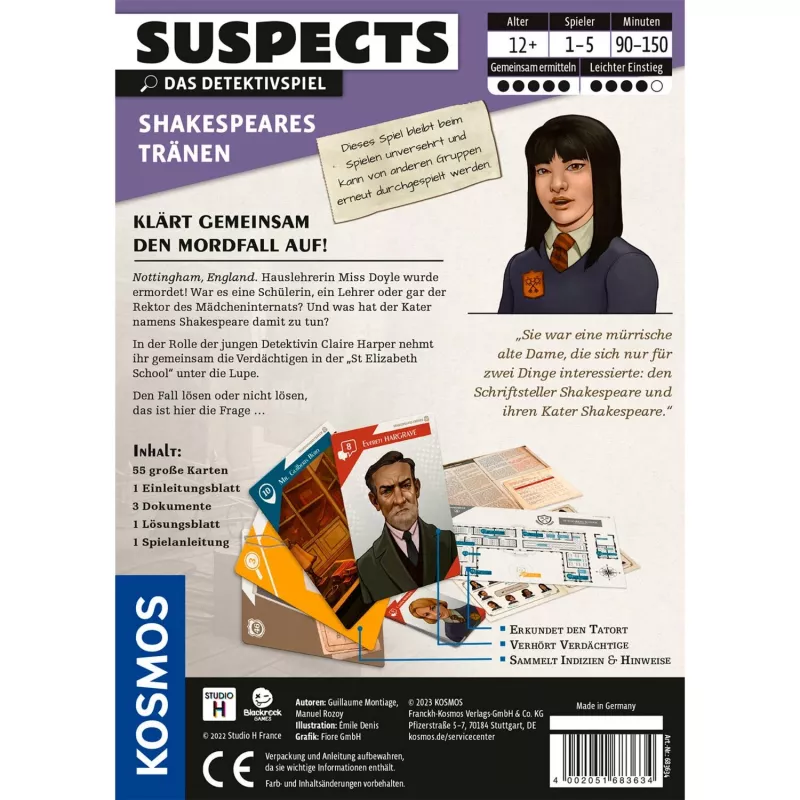 Suspects: Shakespeares Tears, jogo de cartas