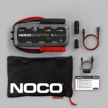 Arrancador auxiliar NOCO GB150 Boost 12V 3000A com bateria integrada de 12V/USB