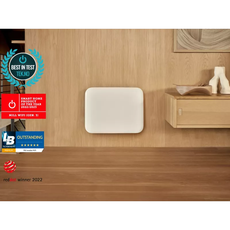 Aquecedor de painel Mill PA400WIFI4 400W adequado para 4-6 m² branco IPX4