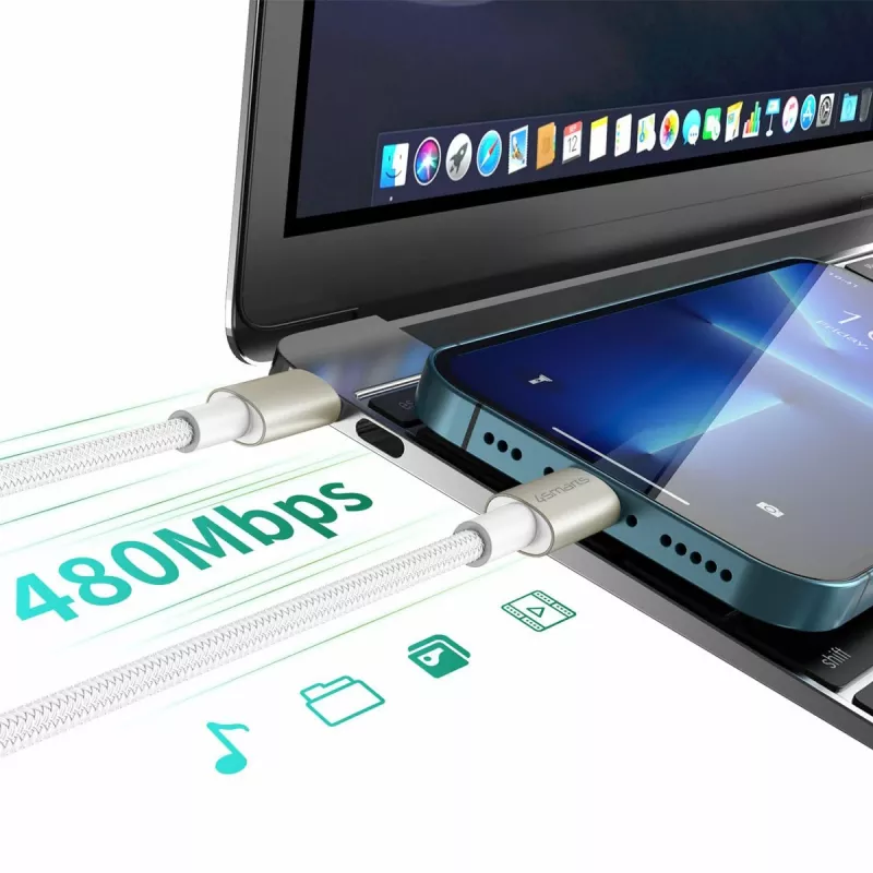 4smarts cabo USB-C para PremiumCord 60W conjunto de 3 0,5m+1,5m+3m branco - prateado, branco - conjunto de 3 (540621)