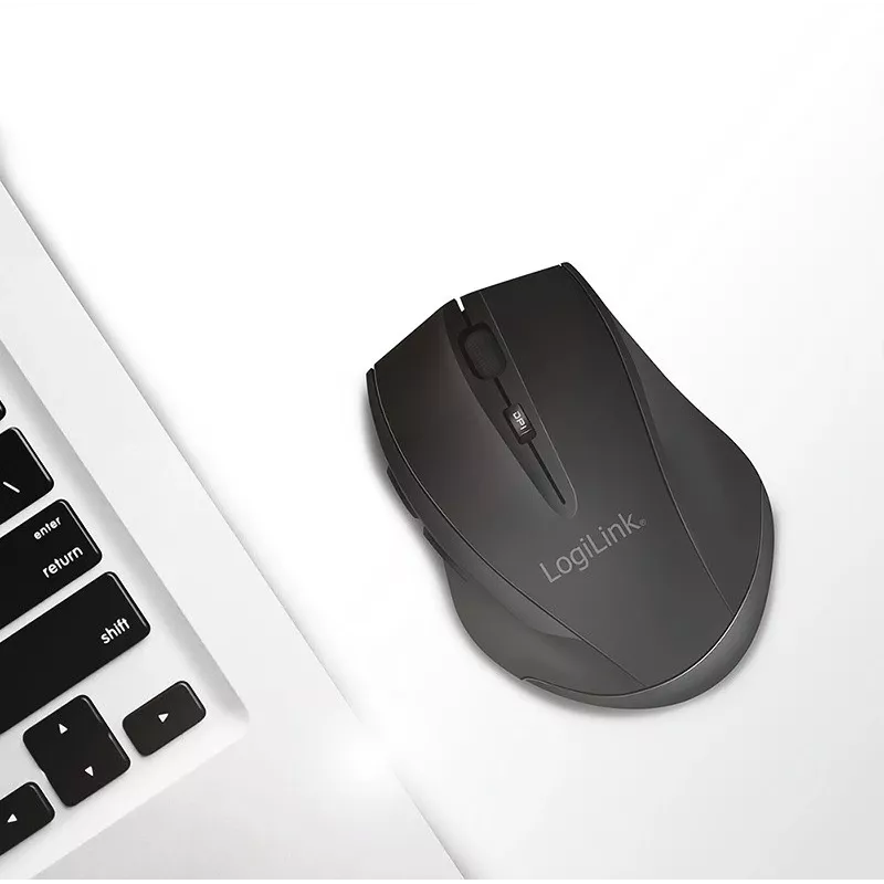 Rato sem fios Logilink BT5.0, ergonómico, preto