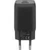 Carregador rápido USB-C Nano, PD, GaN, 65 Watt, cabo trançado USB-C (preto, 1x USB-A, 2x USB-C PD, Quick Charge 3.0, cabo de 1 metro)