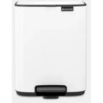Balde de pedal BRABANTIA Bo 4L, balde de lixo compacto branco de 4 litros com pedal