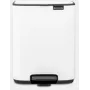 Balde de pedal BRABANTIA Bo 4L, balde de lixo compacto branco de 4 litros com pedal