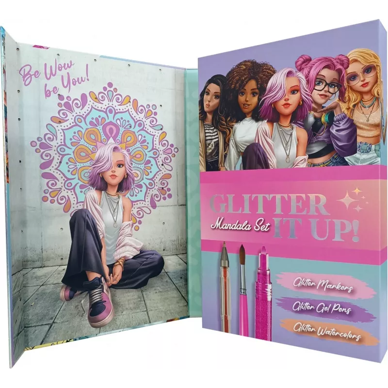 Conjunto criativo de pintura para crianças Euroswan WOW00084 — kit de mandalas com glitter para crianças
