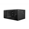 Lanberg WF01-6404-10B armário rack de parede de 19 polegadas 4U, 600x450 mm, porta de vidro temperado, desmontado (flat pack), IP20, 60 kg, preto RAL 9004