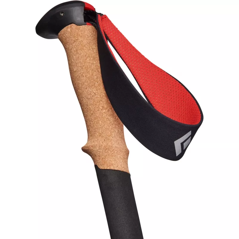 Bastões de trekking Pursuit FLZ M/L, equipamento de fitness preto/vermelho, 1 par, 125-140 cm