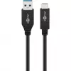 Wentronic goobay - Cabo USB - USB-C (M) para USB Type A (M) - USB 3,1 Gen 2 3 A - 50cm - Redondo - Preto (41073)