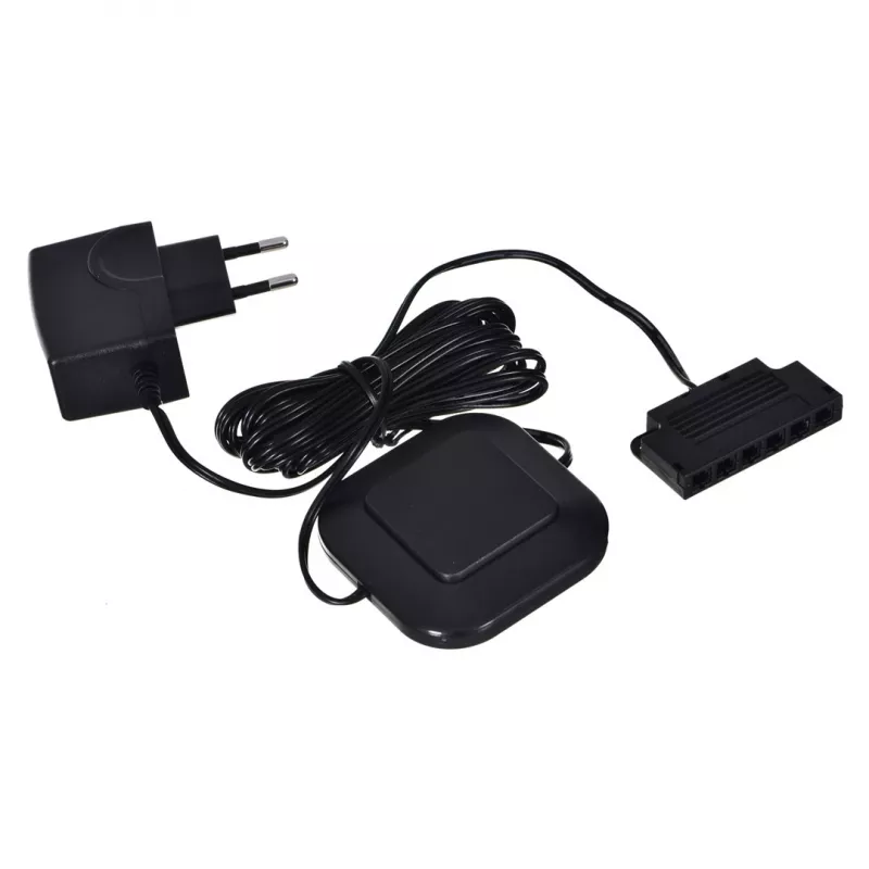 Lâmpada LED para prateleira cama meble 2LED azul, retangular, montagem à superfície, transparente/preta
