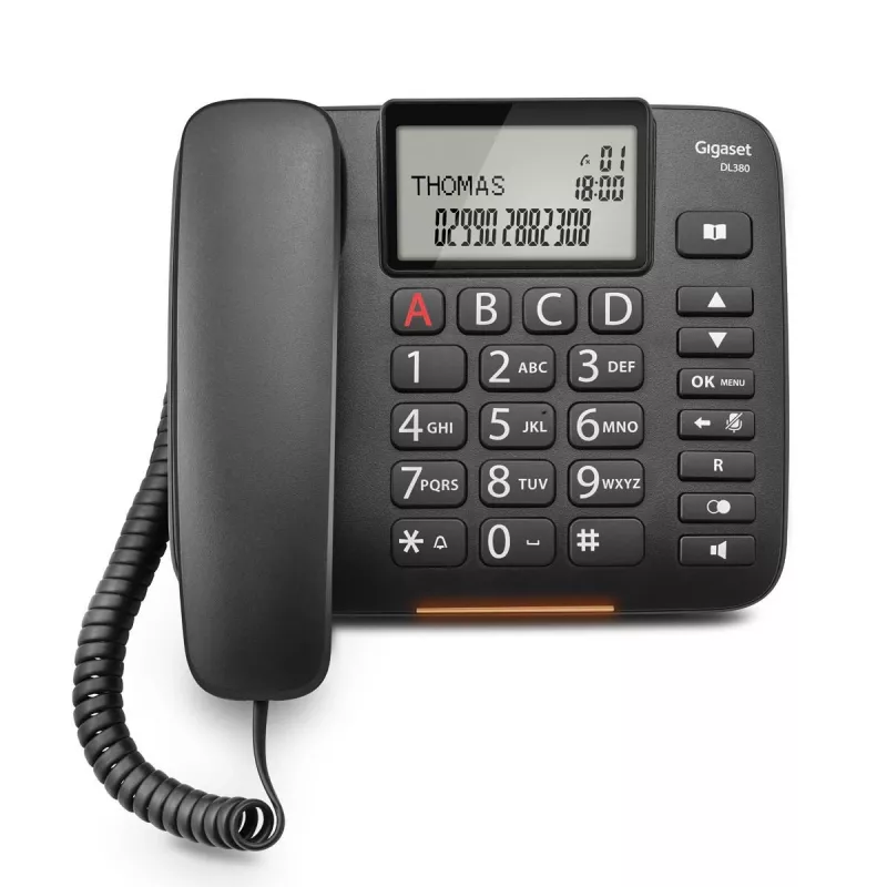 Gigaset DL380 telefone com fio, preto