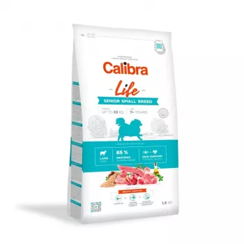 Calibra Dog Life Senior Small Breed, borrego, ração seca para cães, 1,5 kg
