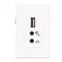 Módulo USB2.0+2x minijack Garbot BN4900-USB A+2XJ branco 20 cm