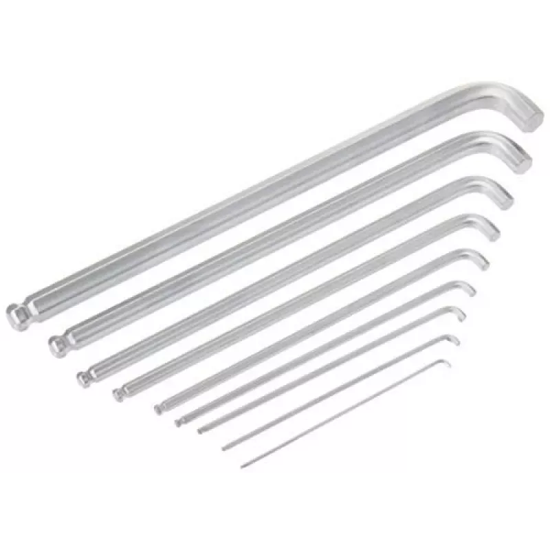 Conjunto de chaves Allen Wera 950/9 Hex-Plus 4, métrico, cromado