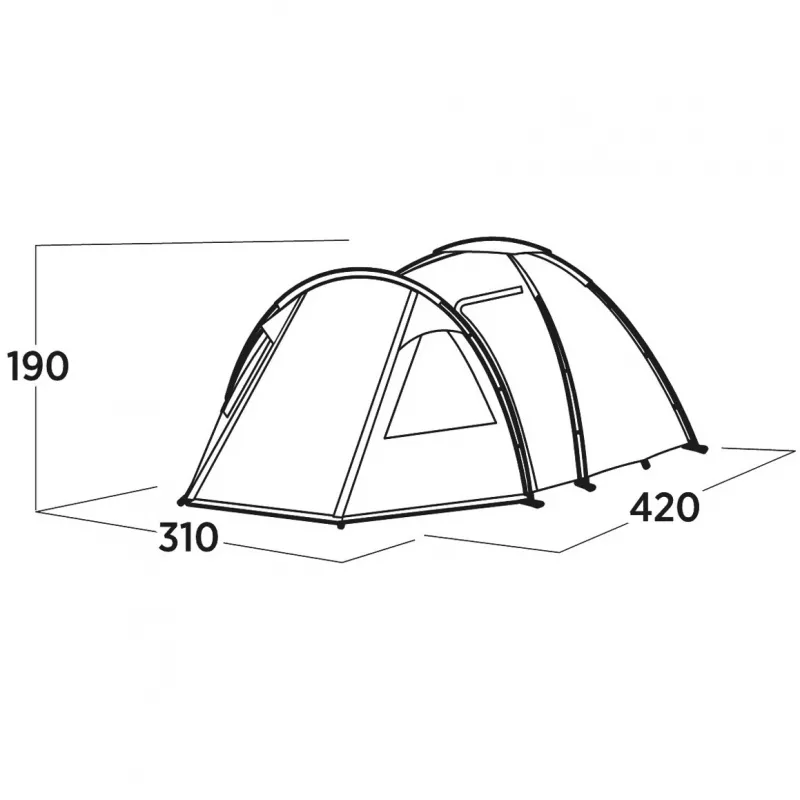 Tenda de cúpula Easy Camp Kinn 5 verde 5 pessoas hastes rígidas impermeável