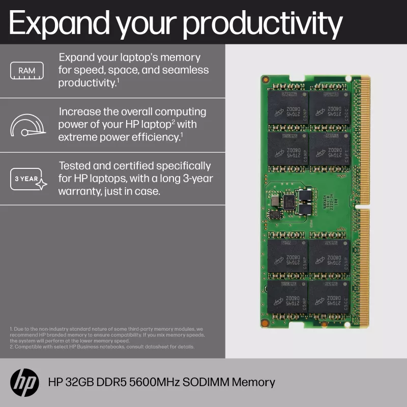 HPE - DDR5 - Módulo - 32 GB - SO-DIMM 262-Pin - 5600 MHz / PC5-44800 1.1 V