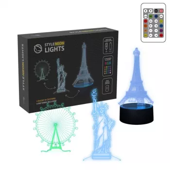 Lâmpada LED decorativa Manta SNL125RGB RGB 3D edifício