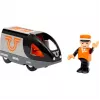 Comboio de passageiros BRIO 63604700 laranja-preto, comboio de madeira, compatível com carris BRIO