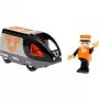 Comboio de passageiros BRIO 63604700 laranja-preto, comboio de madeira, compatível com carris BRIO