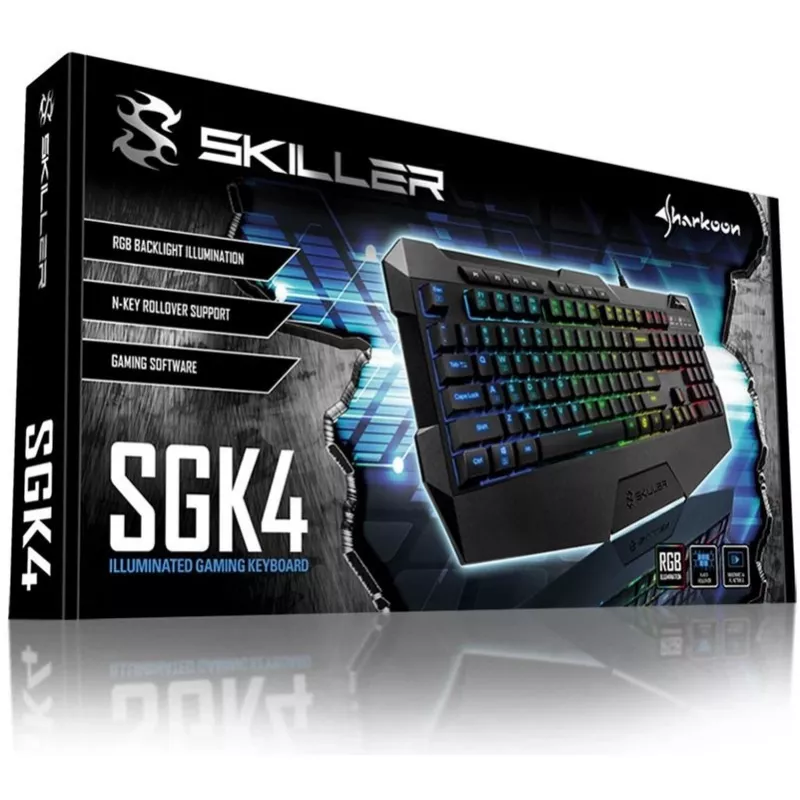 Teclado Sharkoon SKILLER SGK4 Gaming USB QWERTZ alemão preto