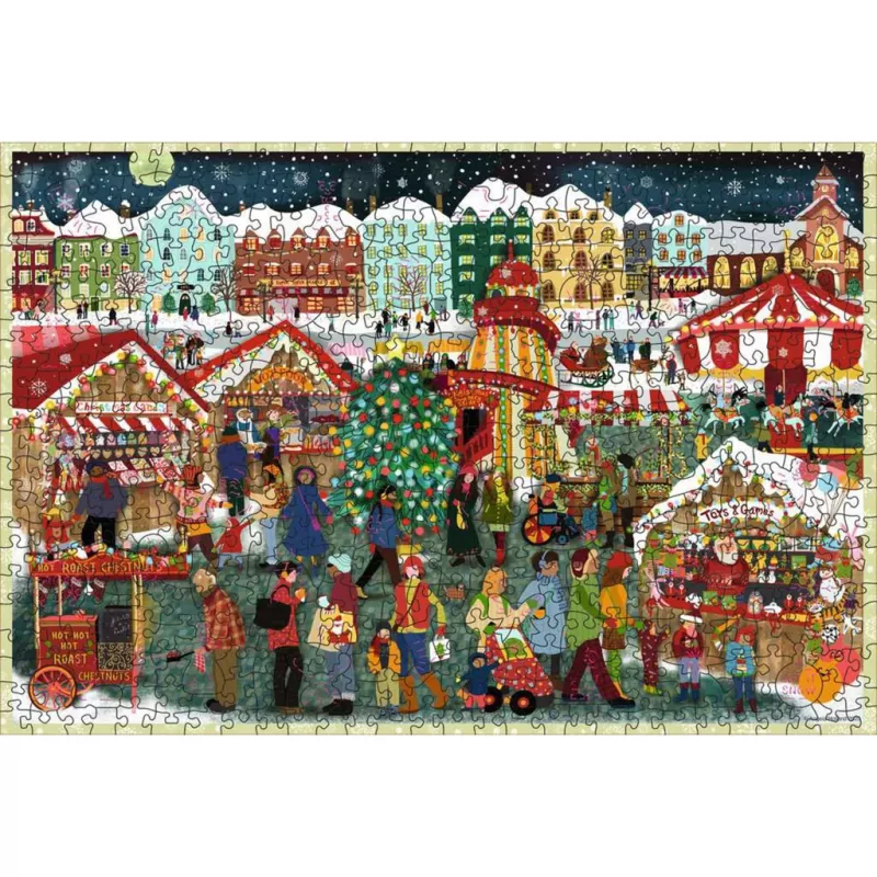 Puzzle Ravensburger Wooden Puzzle Christmas Market — 500 peças, puzzle de madeira