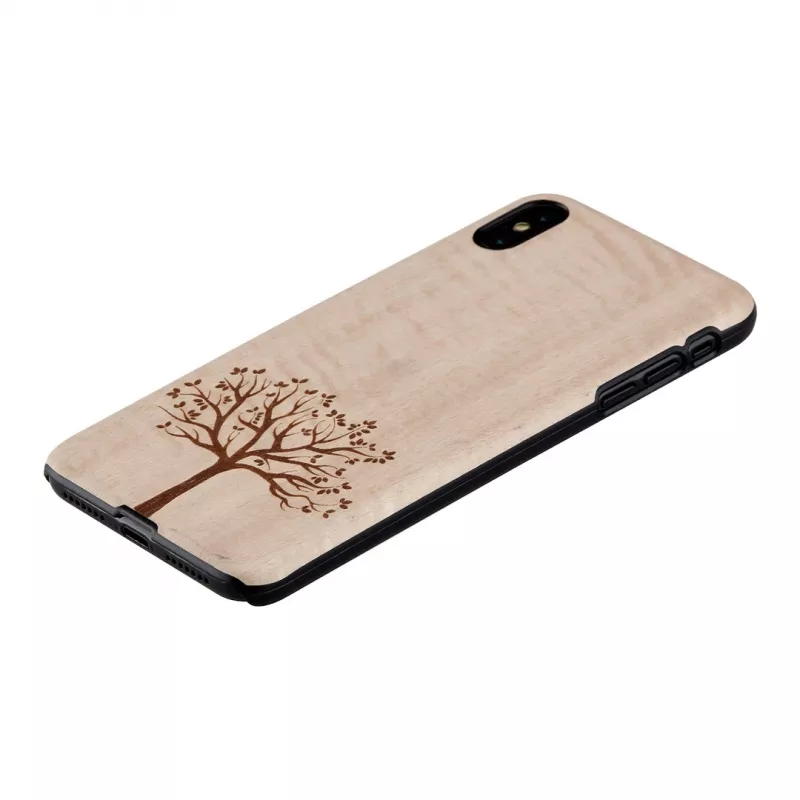 Capa para telemóvel man and wood para iPhone XS Max – madeira de macieira, preto