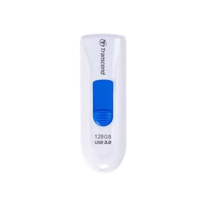 Transcend JetFlash 790 TS128GJF790W pen USB, 128 GB, USB 3.1 Gen 1, conector retrátil, branca