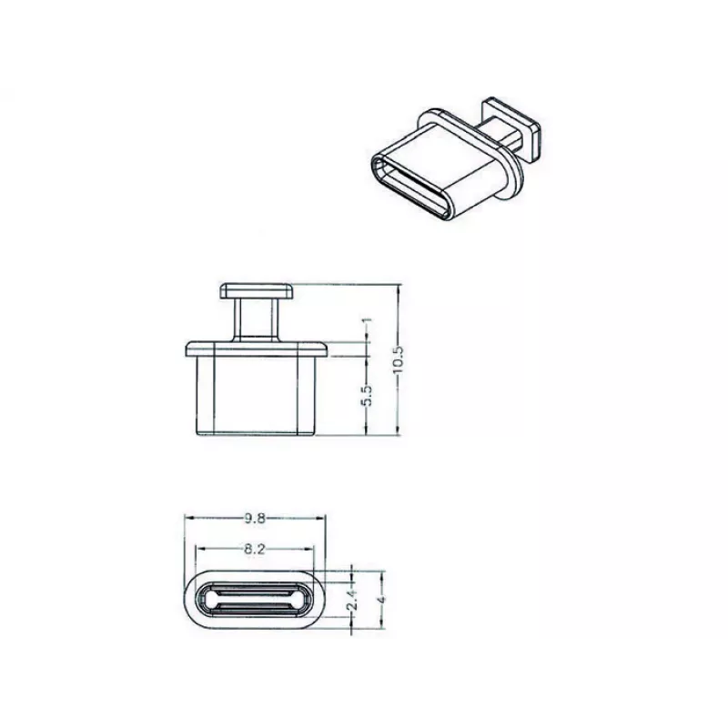 Tampa de proteção para conetor fêmea DeLOCK 64013 USB Type-C preto