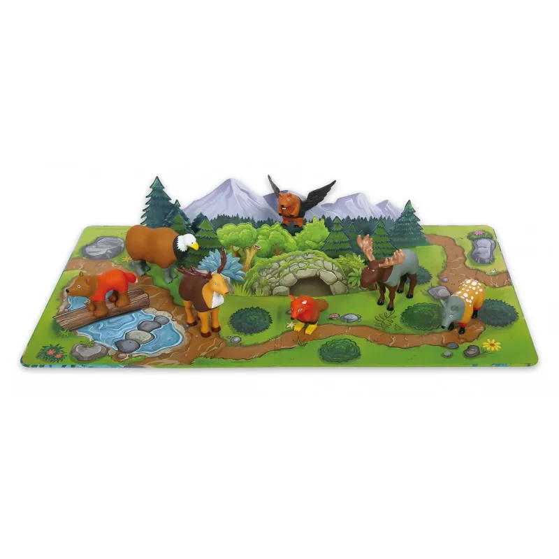 Conjunto magnético de mini animais MALIK 62343 — conjunto de brinquedo magnético de animais da floresta para crianças pequenas