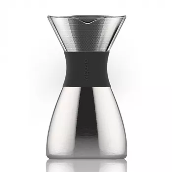 Cafeteira Asobu PourOver Cold Brew preta, prateada
