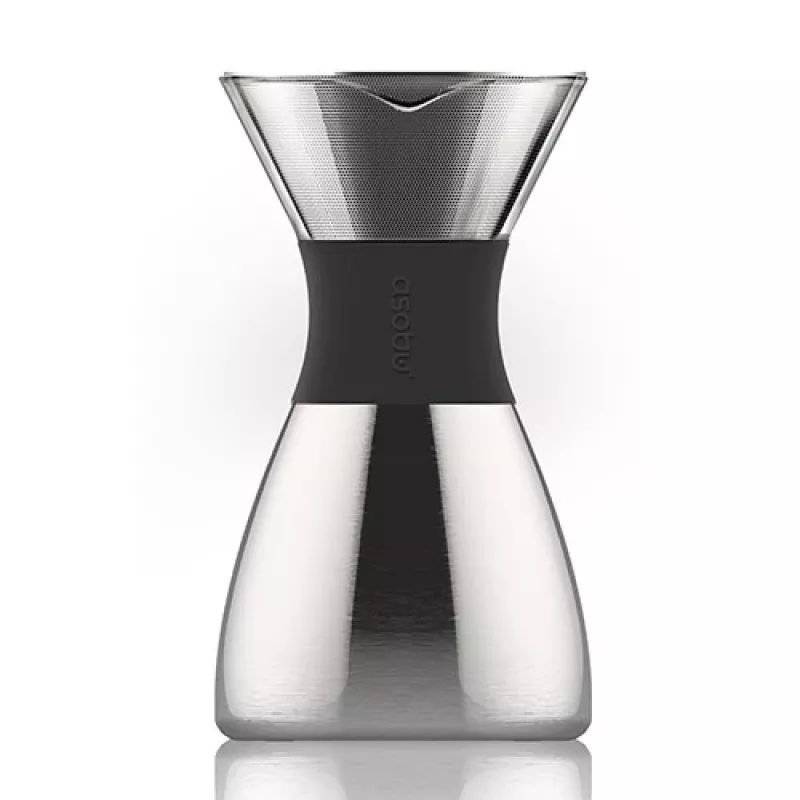Cafeteira Asobu PourOver Cold Brew preta, prateada
