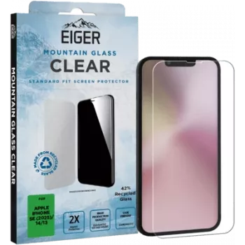 Película protetora de ecrã em vidro temperado Eiger Mountain Glass Clear para iPhone SE 2025 / iPhone 14 / iPhone 13 EGSP01024