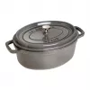 Cocotte oval em ferro fundido Staub 29 cm, cinzento grafite
