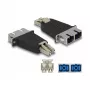 Acoplador híbrido de fibra ótica DeLOCK LC-Duplex macho para SC-Duplex fêmea bege