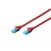Cabo de rede patch DIGITUS CAT 5e U/UTP, 1 m, RJ-45–RJ-45, vermelho