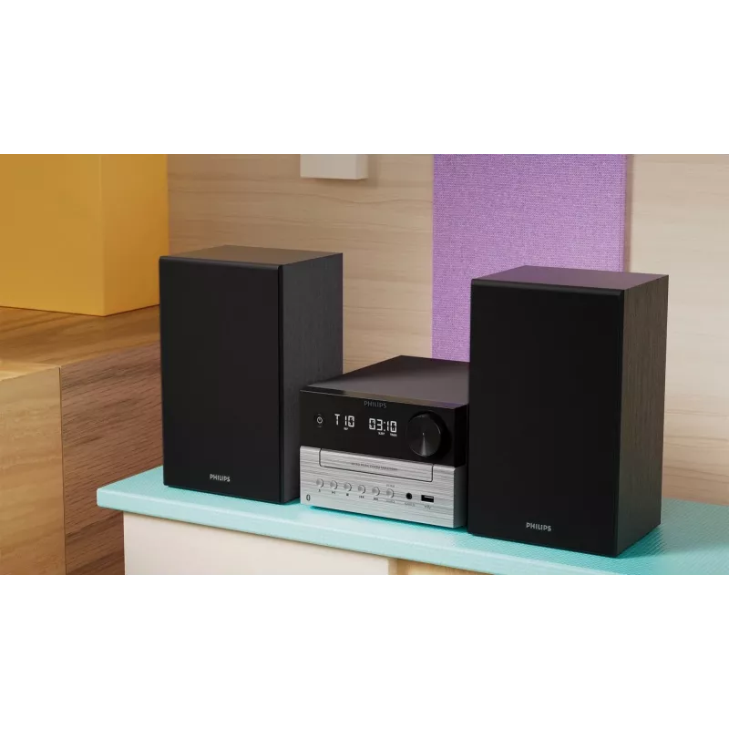 Sistema de áudio doméstico Philips TAM3205M2 micro-sistema de áudio doméstico 20 W preto, prateado