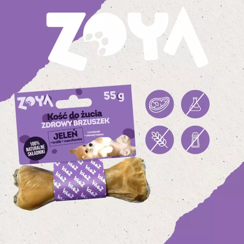 ZOYA Osso mastigável veado - guloseimas para cães - 55g
