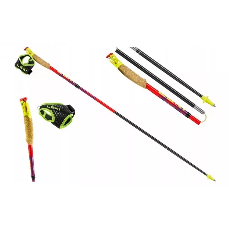 Bastões de trekking Leki TRL Ultratrail FX One 120 cm, vermelho