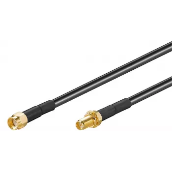 Cabo coaxial Microconnect 51675 RP-SMA RP-SMA 1 m preto