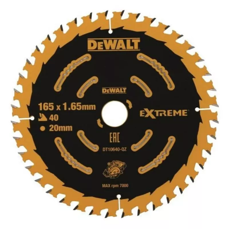 DeWALT DT10640-QZ Extreme lâmina de serra circular, 165 mm, 40 dentes, furo de 20 mm, para madeira