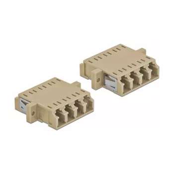 Adaptador de fibra ótica DELOCK LC fêmea para LC fêmea, bege, pack de 2