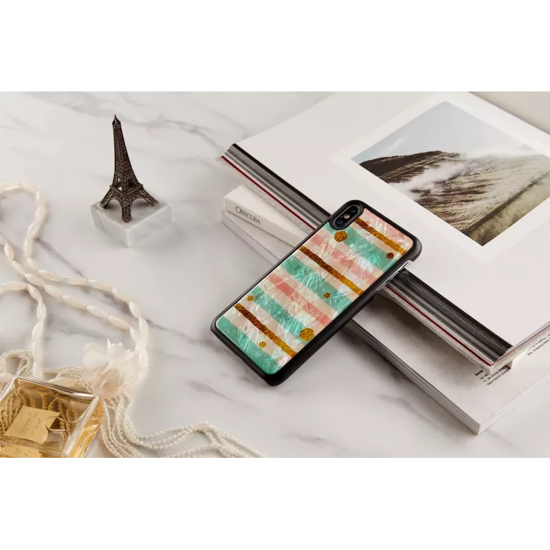 Capa de proteção para smartphone iKins para iPhone XS Max — Pop Mint preta, concha rígida com bordas elevadas