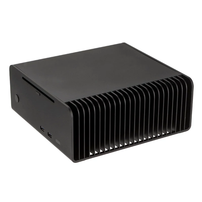Caixa HTPC sem ventoinha Streacom ST-FC8B Alpha Optical + fonte de alimentação de 120 Watt