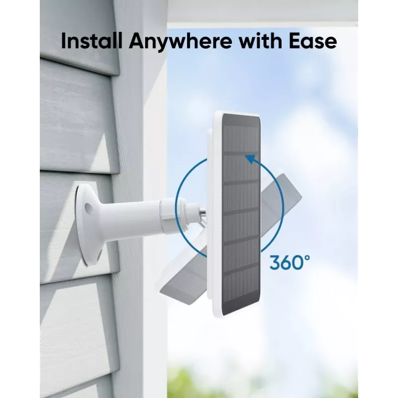 Painel solar Eufy 3W para câmaras EufyCam 2, EufyCam 2 Pro, EufyCam 2C, EufyCam 2C Pro, EufyCam S330, SolocamS230